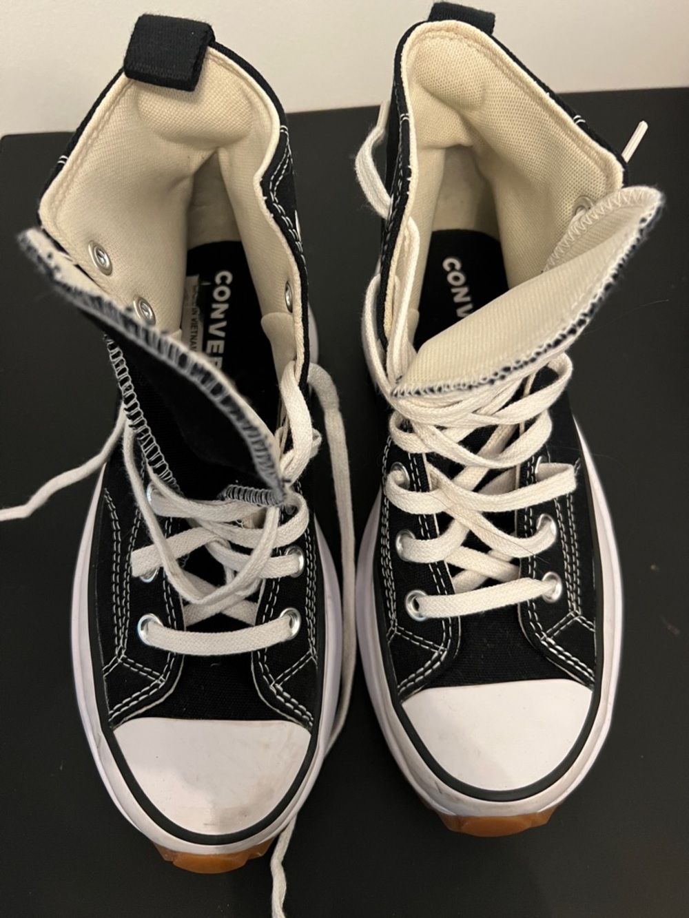 Converse womens 7.5 Black and White High-Top Sneakers